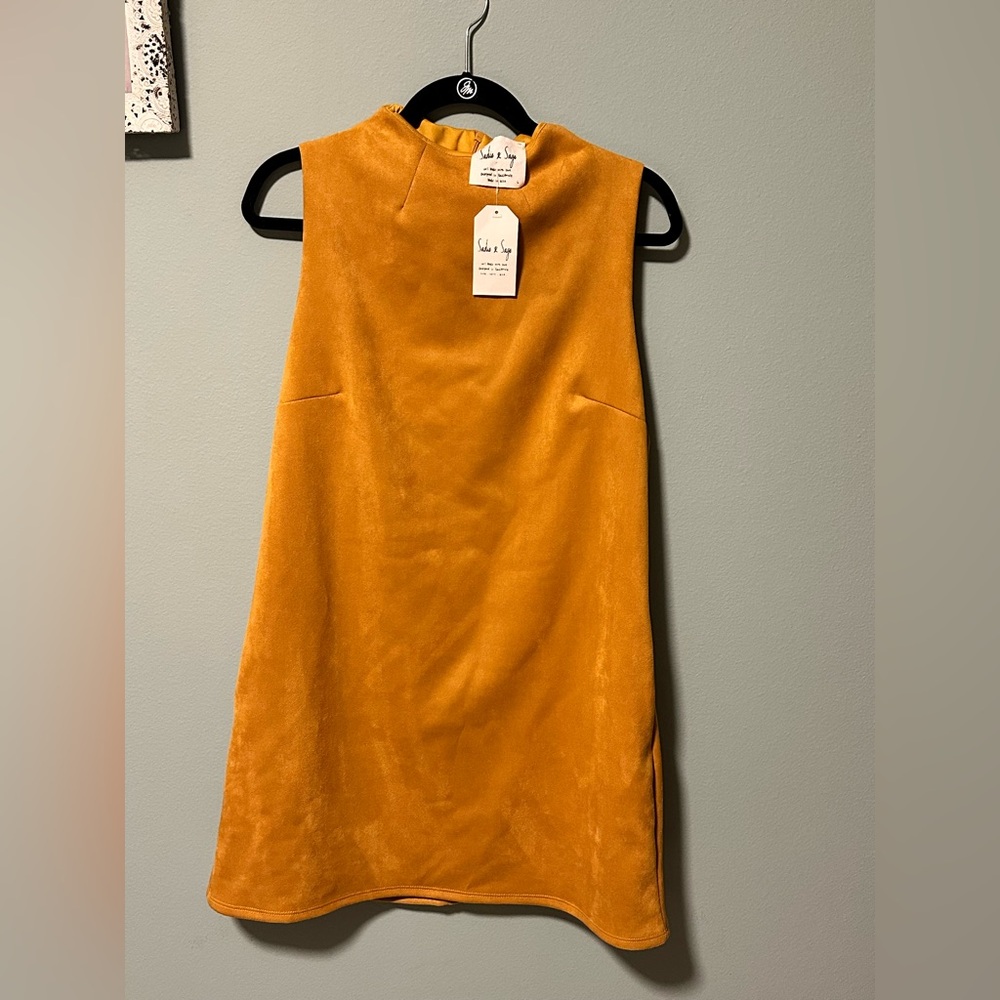 Mustard Yellow Velvet Dress